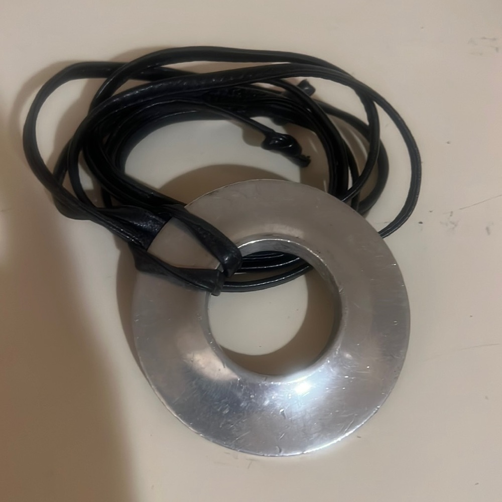 Pewter 3.5” medallion belt/loop necklace. From England Show piece!